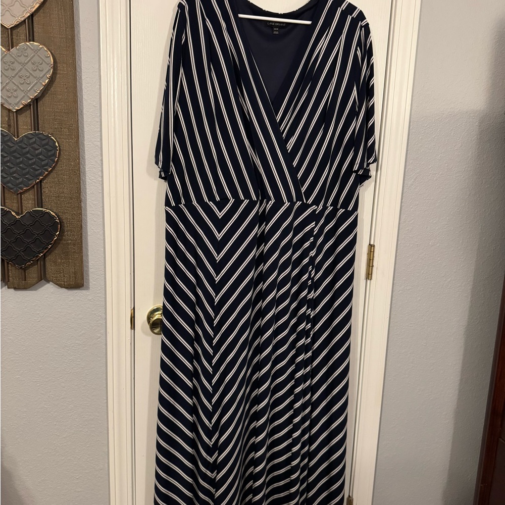 Elegant Black and White Striped Dress